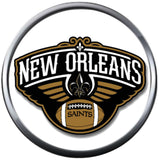 NFL New Orleans Saints Logo Bracelet Team Spirit Football Fan White Leather W/2 18MM - 20MM Snap Charms