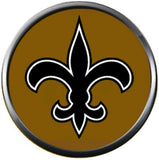 NFL Logo New Orleans Saints Bracelet NFL Football Fan White Leather W/2 18MM - 20MM Snap Charms