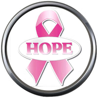Breast Cancer Awareness Ribbon Hope Pink Leather Bracelet W/2 Snap Jewelry Charms New Item