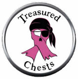 Breast Cancer Awareness Treasured Chests Pink Leather Bracelet W/2 Snap Jewelry Charms New Item