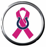 Breast Cancer Awareness NFL Indianapolis Colts Pink Leather Bracelet W/2 Snap Jewelry Charms New Item