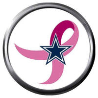Breast Cancer Awareness NFL Dallas Cowboys Pink Leather Bracelet W/2 Snap Jewelry Charms New Item