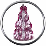 Breast Cancer Awareness Christmas Tree Believe Fight Pink Leather Bracelet W/2 Snap Jewelry Charms New Item