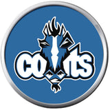 Set of 4 Indianapolis Colts NFL Blue Football Logo  18MM - 20MM Snap Jewelry Charms New Item