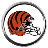 NFL Cincinnati Bengals Orange Leather Bracelet W/2 Football Stripe Logo Snap Jewelry Charms New Item