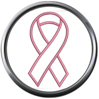 Care Bear Breast Cancer Awareness Ribbon Pink Leather Bracelet W/2 Snap Jewelry Charms New Item