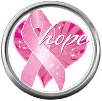 Breast Cancer Awareness Ribbon Hope Pink Leather Bracelet W/2 Snap Jewelry Charms New Item