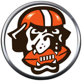 NFL Cleveland Browns Orange Leather Bracelet W/2 Football Logo Dawg Pound Snap Jewelry Charms New Item