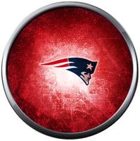 NFL Football Fan New England Patriots Blue Leather Bracelet Go Pats W 2 Logo 18MM - 20MM Snap Charms