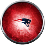 NFL Football Fan New England Patriots Blue Leather Bracelet Go Pats W 2 Logo 18MM - 20MM Snap Charms