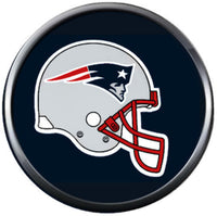 NFL New England Patriots Bracelet NFL Football Fan White Leather Burst Helmet W/2 18MM - 20MM Snap Charms