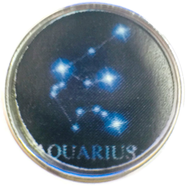 Aquarius Zodiac Star Constellation Cosmos Horoscope Symbol  18MM - 20MM Charm for Snap Jewelry