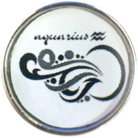 Aquarius Zodiac Tribal Horoscope Symbol  18MM - 20MM Charm for Snap Jewelry