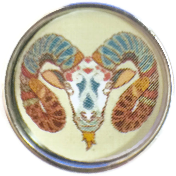 Aries Zodiac Art Deco Horoscope Symbol 18MM - 20MM Charm for Snap Jewelry