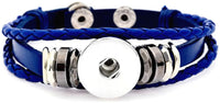 Blue DIY Leather Bracelet Multiple Colors for 18MM - 20MM Snap Jewelry Build Your Own Unique