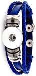 Blue DIY Leather Bracelet Multiple Colors for 18MM - 20MM Snap Jewelry Build Your Own Unique