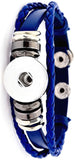 Blue DIY Leather Bracelet Multiple Colors for 18MM - 20MM Snap Jewelry Build Your Own Unique