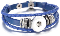 Blue DIY Leather Bracelet Multiple Colors for 18MM - 20MM Snap Jewelry Build Your Own Unique