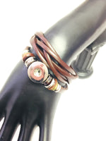 Brown Cuff DIY Leather Bracelet Multiple Colors Available for 18MM - 20MM Snap Jewelry Build Your Own Unique