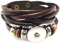 Brown Cuff DIY Leather Bracelet Multiple Colors Available for 18MM - 20MM Snap Jewelry Build Your Own Unique
