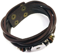 Brown Cuff DIY Leather Bracelet Multiple Colors Available for 18MM - 20MM Snap Jewelry Build Your Own Unique