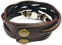 Brown Cuff DIY Leather Bracelet Multiple Colors Available for 18MM - 20MM Snap Jewelry Build Your Own Unique