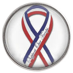 Support Our Troops Red White and Blue Ribbon Fashion Snap Jewelry Snap Charm