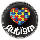 Autism Awareness Heart 18MM - 20MM Fashion Snap Jewelry Snap Charm