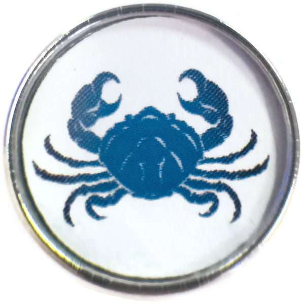 Cancer Blue Crab Zodiac Sign Horoscope Symbol 18MM - 20MM Charm for Snap Jewelry