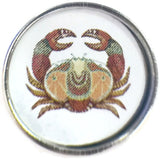 Cancer Art Deco Crab Zodiac Sign Horoscope Symbol 18MM - 20MM Charm for Snap Jewelry