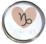 Capricorn Heart Zodiac Sign Horoscope Symbol 18MM - 20MM Charm for Snap Jewelry