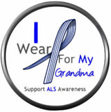ALS Lou Gehrigs Disease Awareness Ribbon Wear For Grandma Hope Find The Cure 18MM - 20MM Snap Jewelry Charm