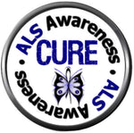 Cure ALS Lou Gehrigs Disease Awareness Ribbon 18MM - 20MM Snap Jewelry Charm