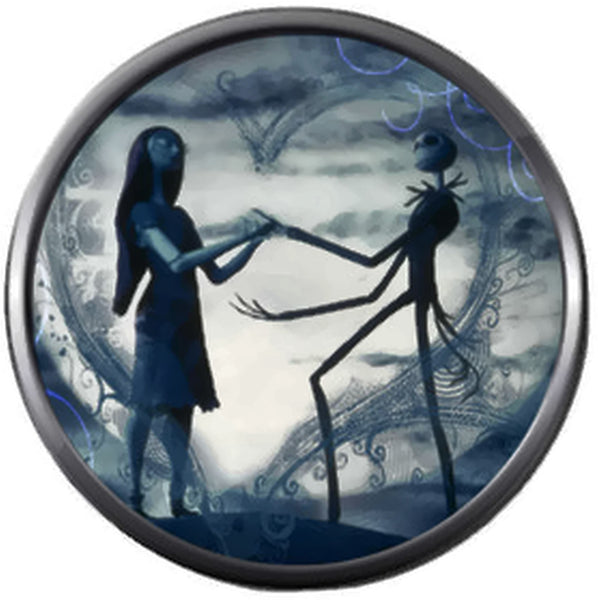 Smokey Grey Jack And Sally In Love Nightmare Before Christmas Jack Skellington 18MM - 20MM Snap Jewelry Charm