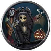 Sally And Jack In Chair Nightmare Before Christmas Jack Skellington Blue 18MM - 20MM Snap Jewelry Charm