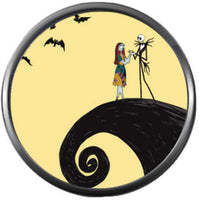 On Spiral Hill Jack And Sally In Love Nightmare Before Christmas Jack Skellington 18MM - 20MM Snap Jewelry Charm