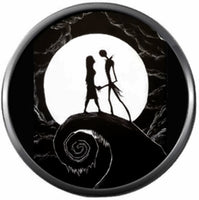 Sketch Art Spiral Hill Jack And Sally In Love Nightmare Before Christmas Jack Skellington 18MM - 20MM Snap Jewelry Charm