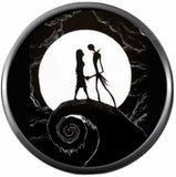 Sketch Art Spiral Hill Jack And Sally In Love Nightmare Before Christmas Jack Skellington 18MM - 20MM Snap Jewelry Charm