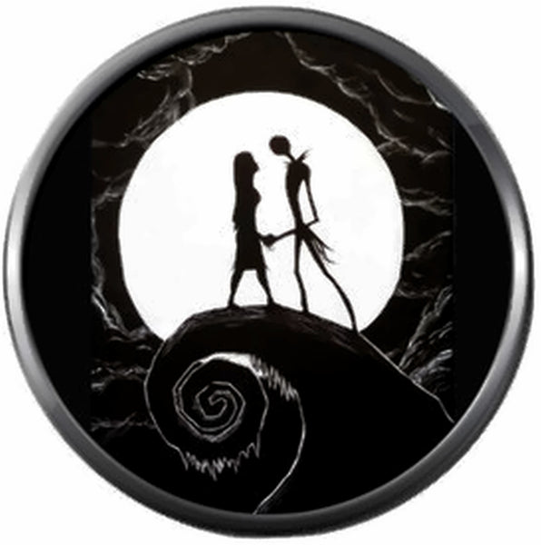 Sketch Art Spiral Hill Jack And Sally In Love Nightmare Before Christmas Jack Skellington 18MM - 20MM Snap Jewelry Charm