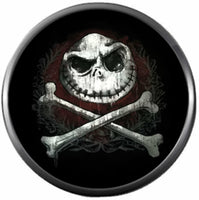 Skull And Cross Bones Spooky Jack Halloween Town Nightmare Before Christmas Jack Skellington 18MM - 20MM Snap Jewelry Charm
