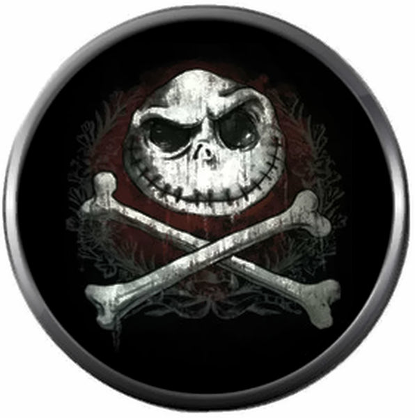 Skull And Cross Bones Spooky Jack Halloween Town Nightmare Before Christmas Jack Skellington 18MM - 20MM Snap Jewelry Charm