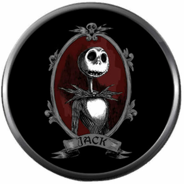 Portrait Of Jack On Black Halloween Town Nightmare Before Christmas Jack Skellington 18MM - 20MM Snap Jewelry Charm