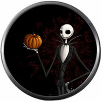 Jack With Pumpkin On Black Nightmare Before Christmas Jack Skellington 18MM - 20MM Snap Jewelry Charm