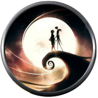 Sunset Jack And Sally On Spiral Hill Halloween Town Nightmare Before Christmas Jack Skellington 18MM - 20MM Snap Jewelry Charm