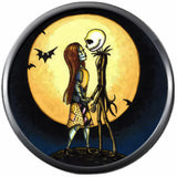 Bats Moon Jack And Sally In Love Halloween Town Nightmare Before Christmas Jack Skellington 18MM - 20MM Snap Jewelry Charm