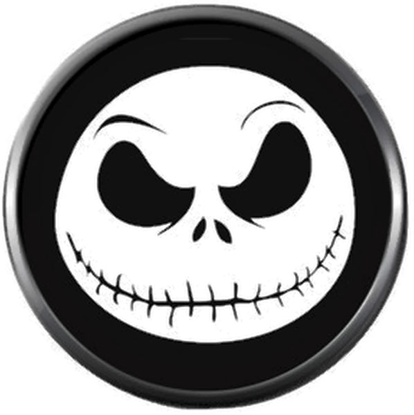 Spooky Jack Face On Black Halloween Town Nightmare Before Christmas Jack Skellington 18MM - 20MM Snap Jewelry Charm