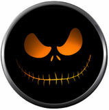 Spooky Orange Glowing Jack Face On Black Halloween Town Nightmare Before Christmas Jack Skellington 18MM - 20MM Snap Jewelry Charm