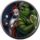 Santa Jack Skellington And Oogie Boogie With Candy Cane Nightmare Before Christmas 18MM - 20MM Charm for Snap Jewelry