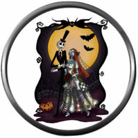 Wedding Jack Skellington And Sally Halloween Town Nightmare Before Christmas 18MM - 20MM Snap Jewelry Charm