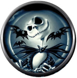 Bats With Nightmare Before Christmas Jack Skellington Blue Haze 18MM - 20MM Charm for Snap Jewelry